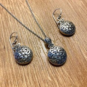 Sterling Silver Filigree Necklace and earrings